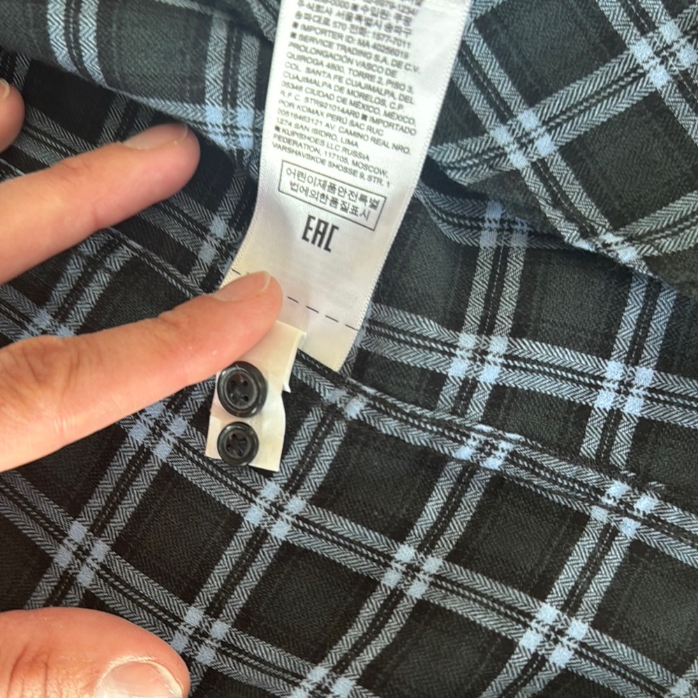 Banana Republic Black and Blue Plaid Shirt - Picture 4 of 6